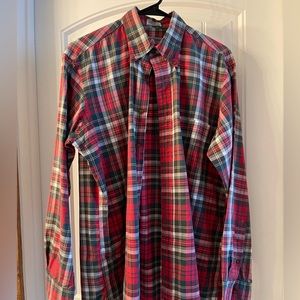 Plaid long sleeve sport shirt.